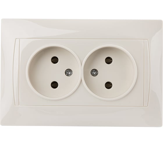 Двойная розетка TDM ELECTRIC Лама 2П 10А 250В слоновая кость SQ1815-0124