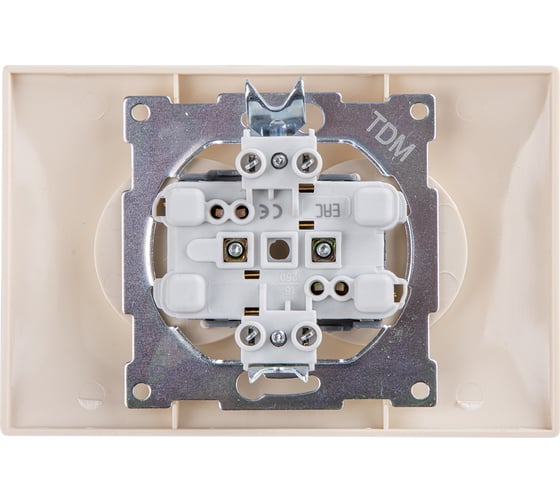 Двойная розетка TDM ELECTRIC Лама 2П 10А 250В слоновая кость SQ1815-0124