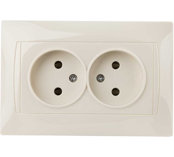 Двойная розетка TDM ELECTRIC Лама 2П 10А 250В слоновая кость SQ1815-0124 1