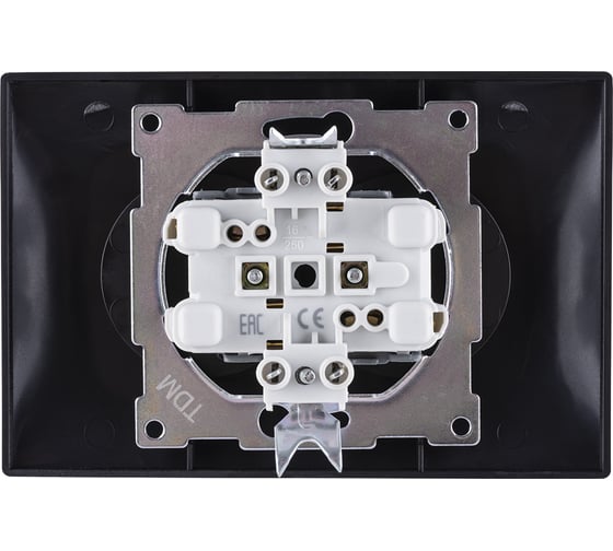Двойная розетка TDM ELECTRIC Лама 2П 10А 250В графит SQ1815-0624