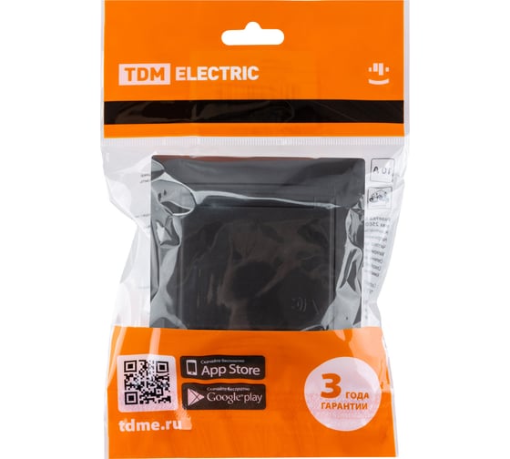 Розетка TDM ELECTRIC Лама 2П+З 16А 250В IP44 с крышкой графит SQ1815-0626