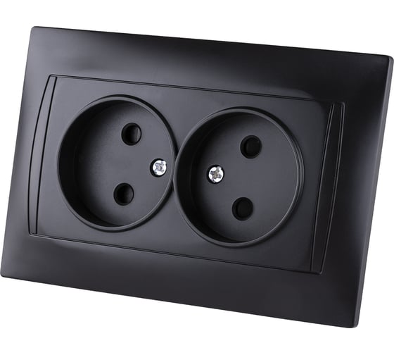 Двойная розетка TDM ELECTRIC Лама 2П 10А 250В с защитными шторками графит SQ1815-0612