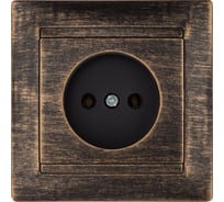 Розетка 2П 10А 250В с защитыми шторками TDM ELECTRIC старинная бронза, серия "Лама" SQ1815-0751