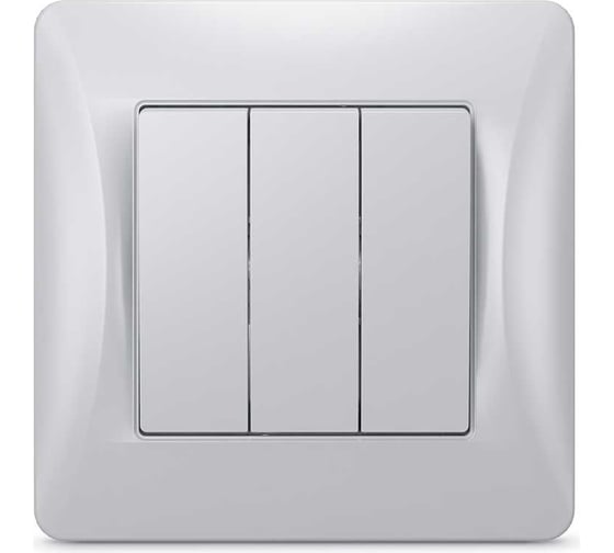 Трехклавишный механизм выключателя GUSI ELECTRIC GUSI UGRA скрытая установка, 10А, 250В, цвет: серебро С11В3-004