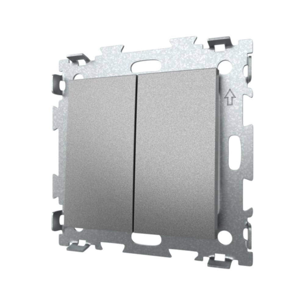 Двухклавишный выключатель CGSS серая платина "Эстетика" GL-W102-GPG ...