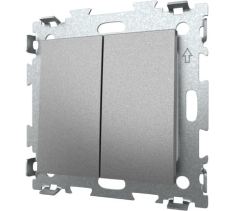 Двухклавишный выключатель CGSS серая платина "Эстетика" GL-W102-GPG