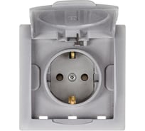 Механизм одноместной розетки Кунцево-Электро "мария" с з/к со шторкой скрытой установки рс16-446 алюминий 110051