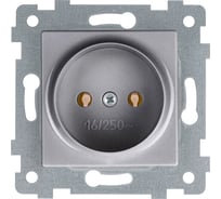 Механизм одноместной розетки Кунцево-Электро "аксиома" скрытой установки рс16-452 алюминий 121020 26088011