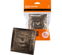 Розетка телефонная RJ11 TDM ELECTRIC старинная бронза, серия "Лама" SQ1815-0756