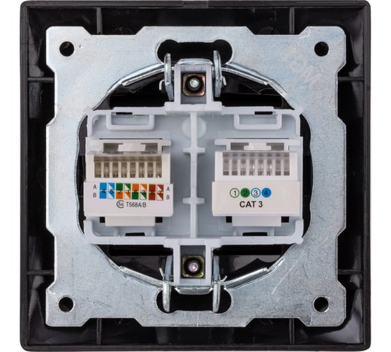Розетка телефонная RJ11 + компьютерная RJ45 TDM ELECTRIC старинная бронза Лама SQ1815-0760