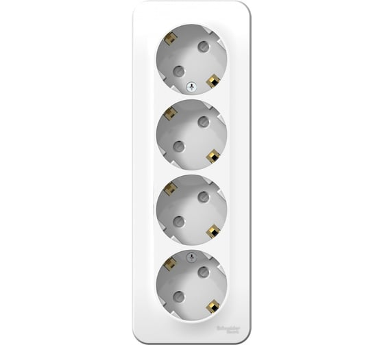 Розетка Systeme Electric 4-м ОП BLANCA 16А 250В защитные шторки, с заземлением BLNRA011411