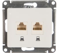 Механизм компьютерной розетки Systeme Electric 2-м Glossa RJ45+RJ45 кат.5е белый SchE GSL000185KK 463574 15788755