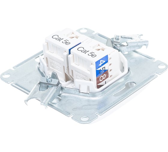 Механизм компьютерной розетки Systeme Electric 2-м Glossa RJ45+RJ45 кат.5е белый SchE GSL000185KK 463574