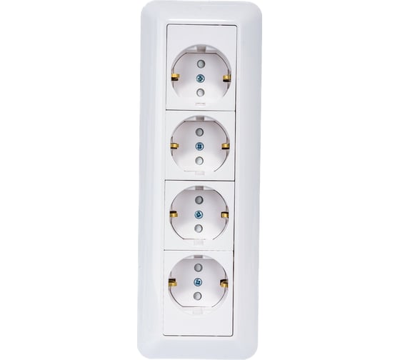 Розетка Systeme Electric 4-м ОП Прима 16А 250В с заземлением SchE RA16-411M-BI 285465