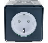 Розетка Systeme Electric ОП Mureva Styl защитные шторки, с заземлением IP55 антрацит SchE471898 MUR36034