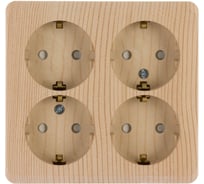 Розетка Systeme Electric 4-м ОП Этюд 16А 250В защитные шторки, с заземлением, сосна SchE PA16-208D 293417