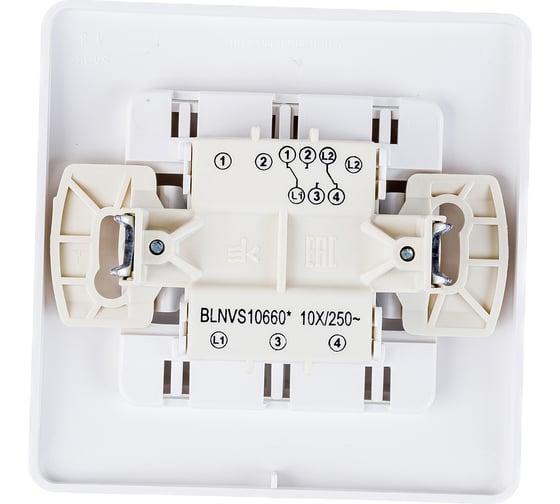 Двухклавишный переключатель Systeme Electric СП BLANCA /сх.6+6/ 10А 250В белый BLNVS106601