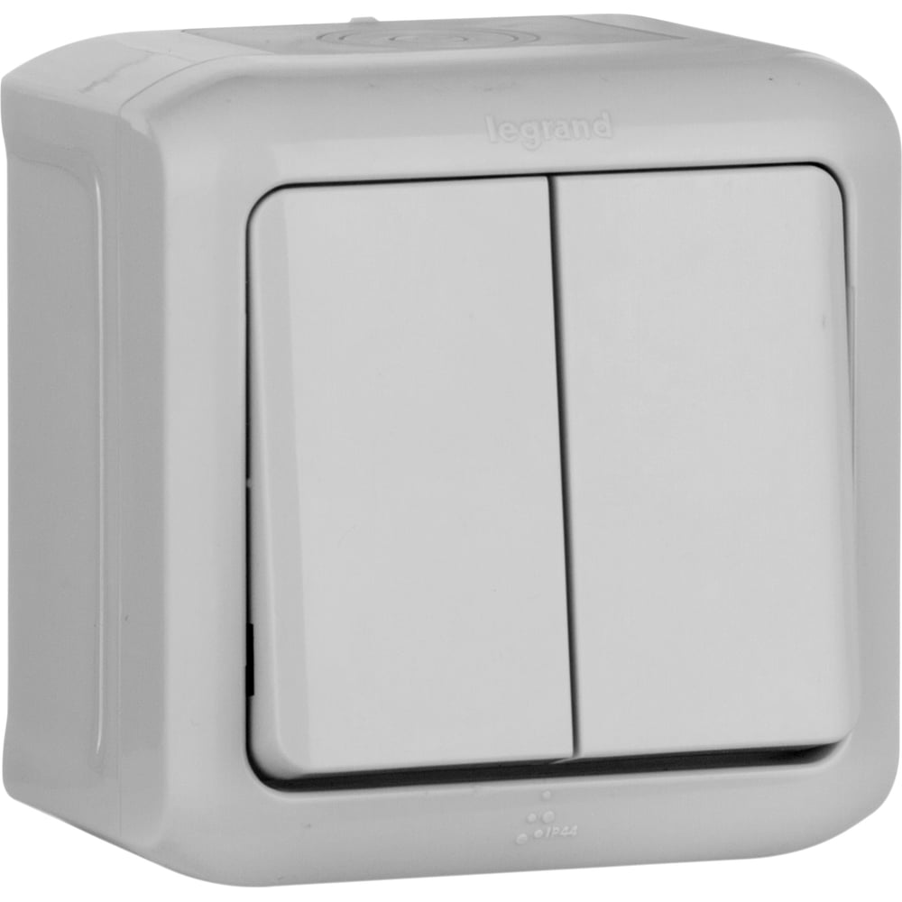 Выключатель Legrand двухклавишный Legrand Quteo IP44 10А 250В винтовые ...