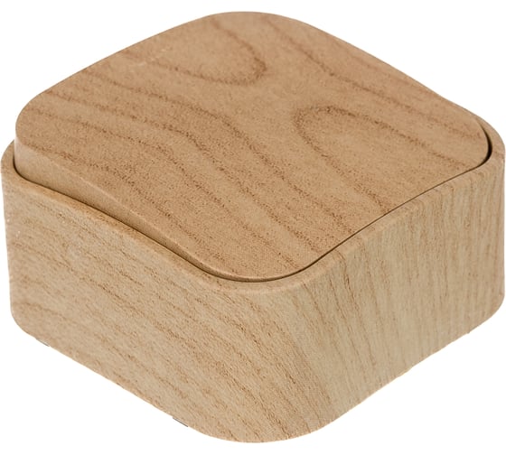 Выключатель Legrand одноклавишный Legrand Quteo IP20 10А 250В винтовые зажимы накладной монтаж дерево 782260