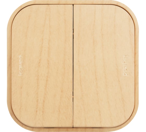 Выключатель Legrand двухклавишный Legrand Quteo IP20 10А 250В винтовые зажимы накладной монтаж дерево 782262