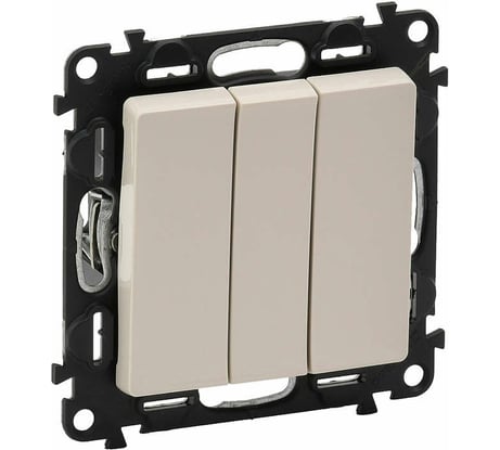 Выключатель трехклавишный Legrand Valena LIFE. 10АХ 250В с лицевой панелью.Винтовые зажимы.Слоновая кость 752503