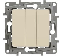 Выключатель Legrand трёхклавишный Legrand Etika 10А 250В винтовые зажимы слоновая кость 672313
