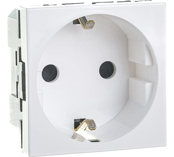 Розетка Legrand 2К+3 Программа Mosaic с винтовыми зажимами для подключения сечением до 4 мм² немецкий стандарт 2 модуля белая 077213