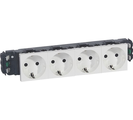 Розетка Legrand 4 х 2К+3 Программа Mosaic для установки в кабель-канале автоматические клеммы стандартная 077404