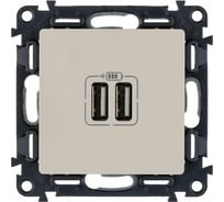 Зарядное устройство Legrand Valena LIFE с двумя USB-разьемами 240В/5В 1500мА.С лицевой панелью.Слоновая кость 753512