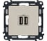 Зарядное устройство Legrand Valena LIFE с двумя USB-разьемами 240В/5В 1500мА.С лицевой панелью.Слоновая кость 753512 1