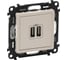 Зарядное устройство Legrand Valena LIFE с двумя USB-разьемами 240В/5В 1500мА.С лицевой панелью.Слоновая кость 753512 2