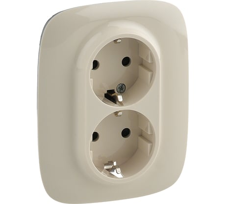 Силовая розетка Legrand Valena ALLURE двойная 2х2К+З 16А 250В с лицевой панелью.С защитными шторками.Безвинтовые зажимы.Слоновая кость 753826