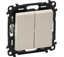Выключатель Legrand Valena LIFE  двухклавишный 10А 250В с лицевой панелью.Безвинтовые зажимы.Слоновая кость 752505