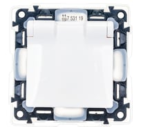 Розетка силовая Legrand Valena LIFE IP44.2К+З, с защитными шторками и откидной крышкой.Белая 753119