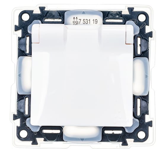 Розетка силовая Legrand Valena LIFE IP44.2К+З, с защитными шторками и откидной крышкой.Белая 753119