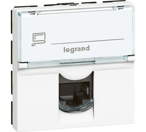 Розетка Legrand RJ 45 Программа Mosaic категория 5е FTP 2 модуля белый 076555