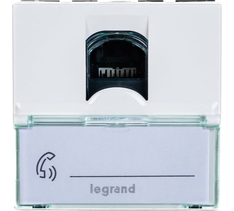 Розетка Legrand RJ 45 Программа Mosaic категория 5е UTP 2 модуля белый 076554