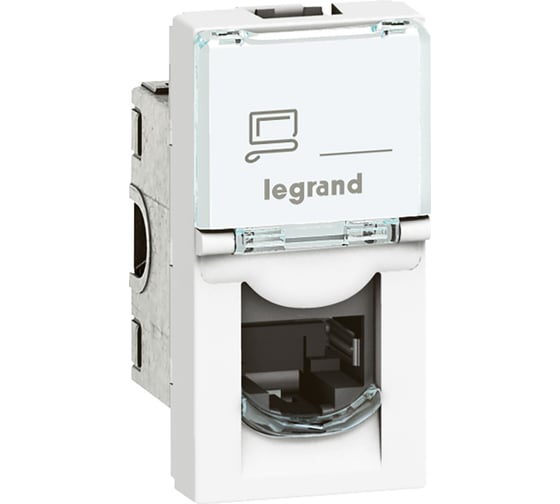 Розетка Legrand RJ 45 Программа Mosaic категория 6 UTP 1 модуль белый 076561 1