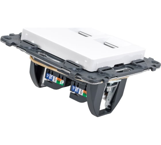 Информационная розетка Legrand Valena LIFE двойная RJ45 Кат.5е UTP.С лицевой панелью.Белая 753441