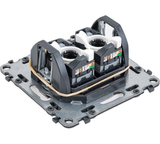 Информационная розетка Legrand Valena LIFE двойная RJ45 Кат.5е UTP.С лицевой панелью.Белая 753441
