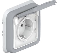 Розетка Legrand 2К+3 немецкий стандарт с винтовыми зажимами Программа Plexo серый 16 A 250 В 069833