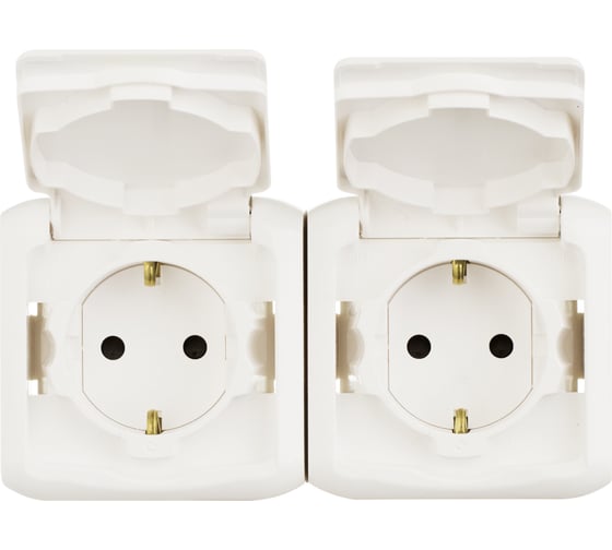 Розеточный блок Legrand двойной с заземлением Legrand Quteo IP44 со шторками с защитной крышкой 16А 250В винтовые зажимы накладной монтаж белый 782323