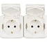 Розеточный блок Legrand двойной с заземлением Legrand Quteo IP44 со шторками с защитной крышкой 16А 250В винтовые зажимы накладной монтаж белый 782323 5