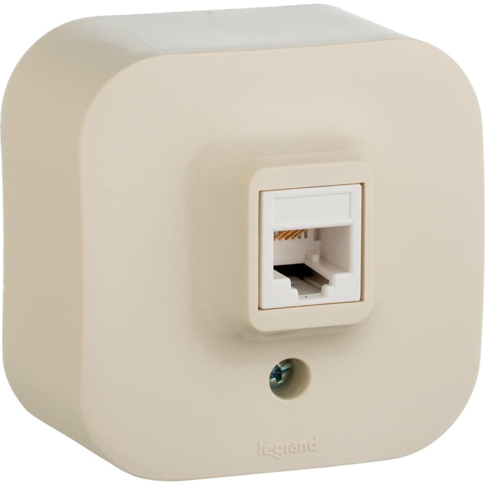 Информационная розетка Legrand 1-м ОП Quteo RJ45 CAT.5E UTP слоновая ...