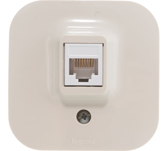 Розетка Legrand компьютерная RJ45 категория 5e UTP Legrand Quteo IP20 накладной монтаж слоновая кость 782254