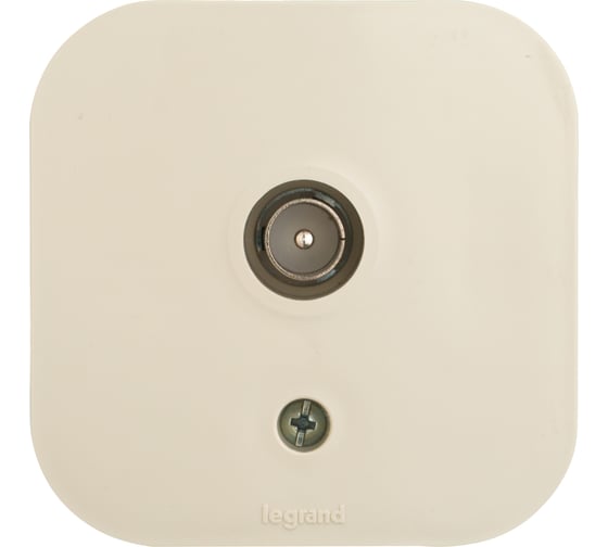 Розетка Legrand TV (телевизионная) Legrand Quteo "звезда" IP20 накладной монтаж слоновая кость 782245