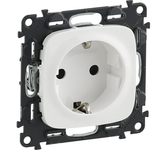 Силовая розетка Legrand Valena ALLURE 2К+З 16А 250В с лицевой панелью.Безвинтовые зажимы.Белая 753721