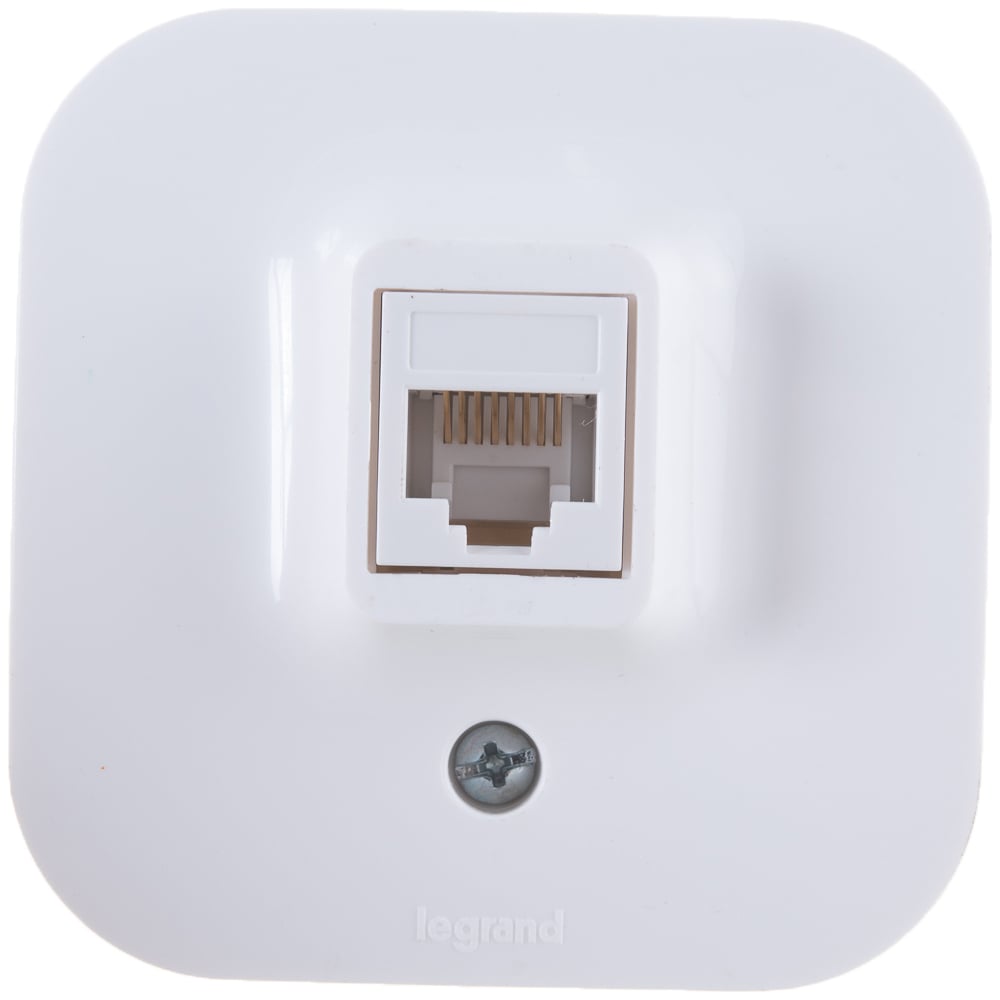 Информационная розетка Legrand 1-м ОП Quteo RJ45 CAT.5E UTP белая Leg ...