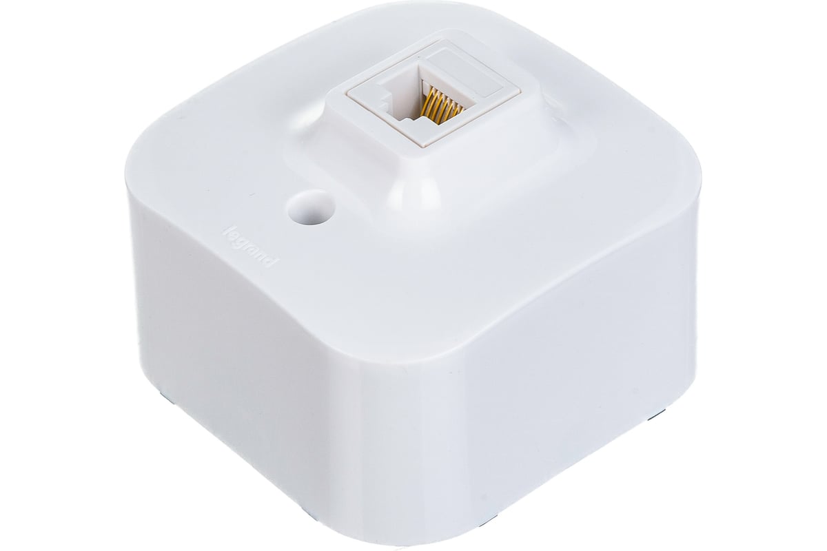 Legrand Quteo. Etika роз. 2x rj45 кат. 6 UTP белый. Розетка компьютерная накладная.