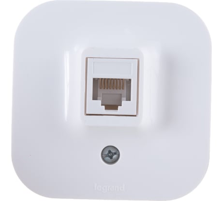 Розетка Legrand компьютерная RJ45 категория 5e UTP Legrand Quteo IP20 накладной монтаж белый 782224